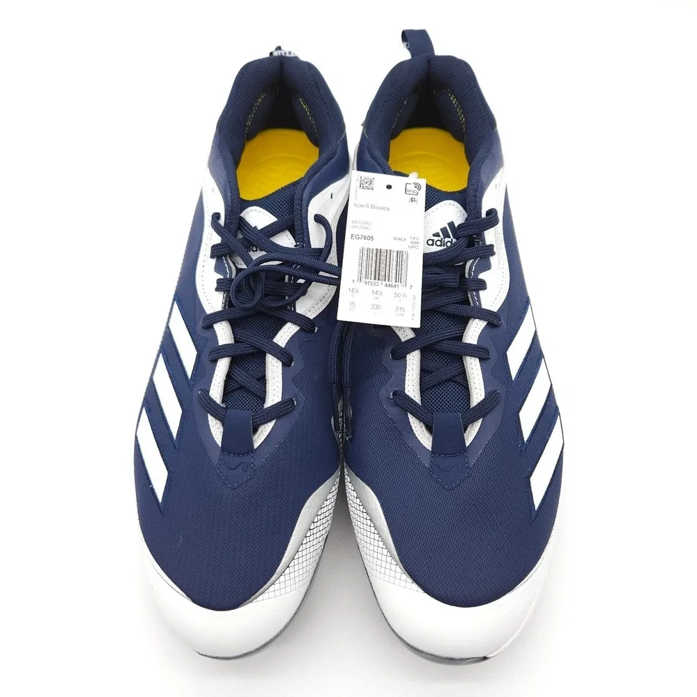 Adidas‎ Men's Size 15 Navy Blue Icon 6 Bounce Baseball Cleats Metal Spikes Shoes